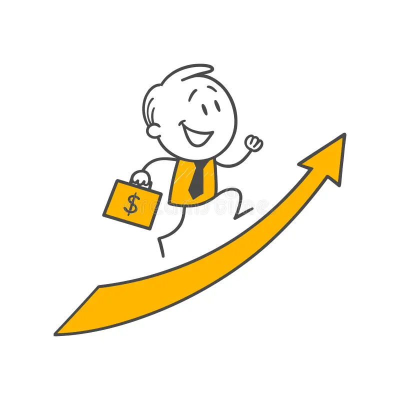 Happy entrepreneur achieving financial success