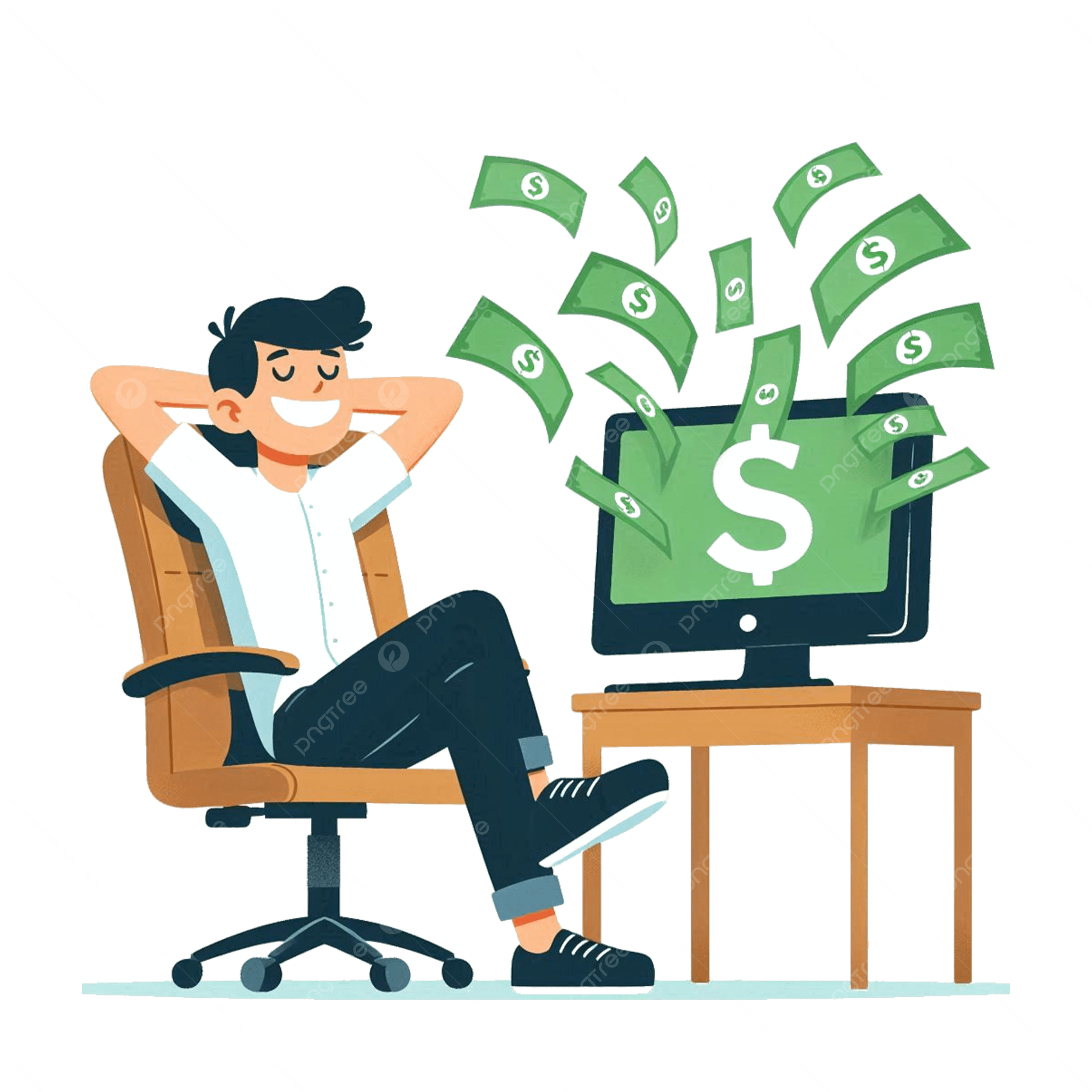 How to earn money online illustration