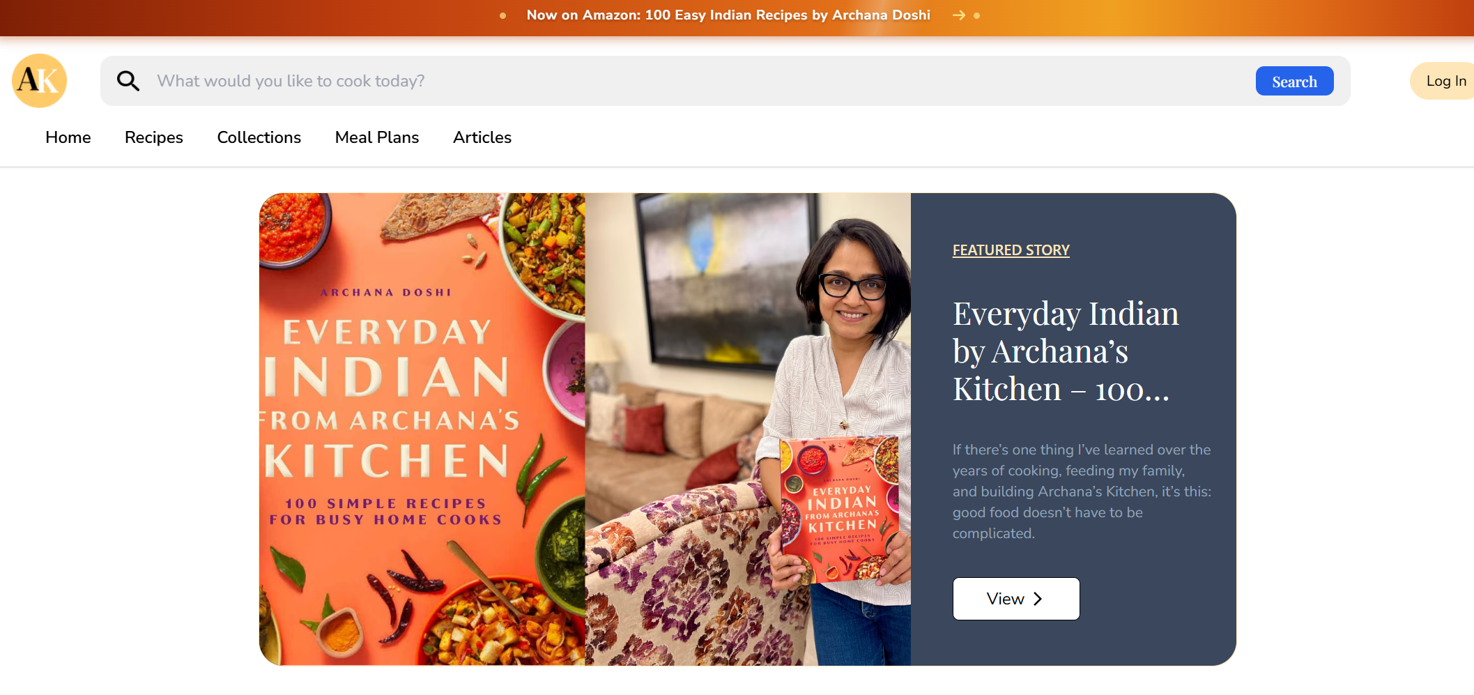 Archana's Kitchen recipe site