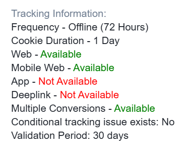 Cookie duration information