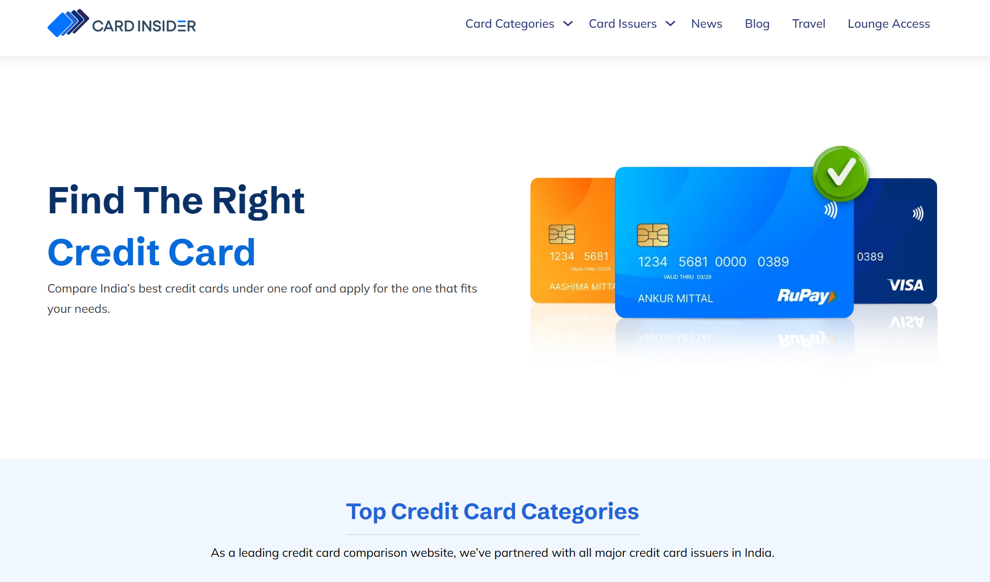 Card Insider credit card comparison