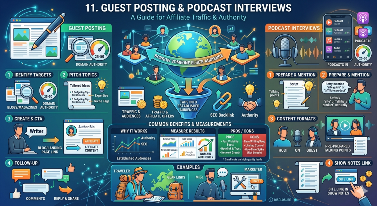 Guest posting and podcast appearances